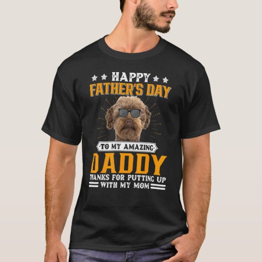 Happy Vaderdag Australian Labradoodle Dog Dad T-shirt (Voorkant)
