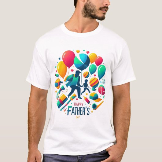Happy Vaderdag Ballonfeest T-shirt (Voorkant)