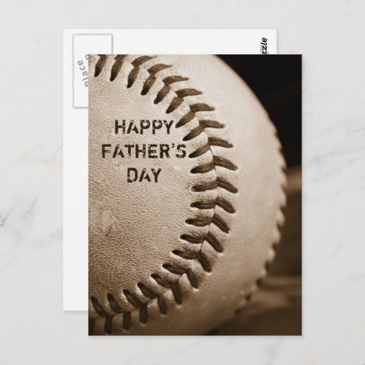 Happy Vaderdag Baseball Briefkaart (Voorkant / Achterkant)