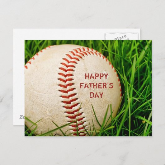 Happy Vaderdag Baseball Briefkaart (Voorkant / Achterkant)