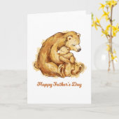 Happy Vaderdag Beren Kaart (Gele Bloem)