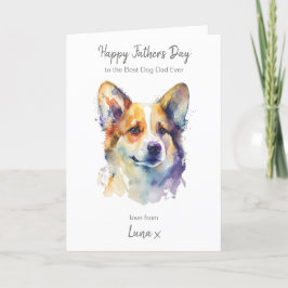 Happy Vaderdag Best Corgi Dog Dad Aangepast Feestdagen Kaart