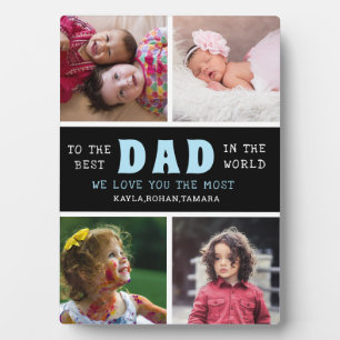 Happy Vaderdag Best Dad 4 Photo Collage Fotoplaat