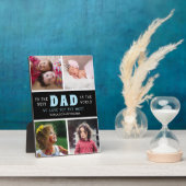 Happy Vaderdag Best Dad 4 Photo Collage Fotoplaat (Zijkant)
