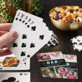 Happy Vaderdag Best Dad 4 Photo Collage Pokerkaarten (Insitu)
