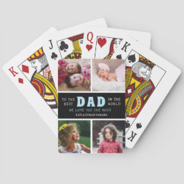 Happy Vaderdag Best Dad 4 Photo Collage Pokerkaarten