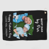 Happy Vaderdag Best Dad by Par Custom Photo Golfhanddoek (Horizontaal)