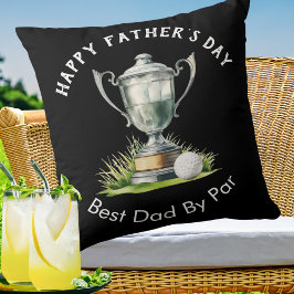 Happy Vaderdag Best Dad By Par Golf Trophy Kussen