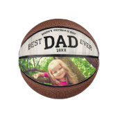 Happy Vaderdag Best Dad Ever Custom Photo Wood Basketbal (Voorkant)