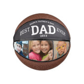 Happy Vaderdag Best Dad Oover 3 Photo Collage Basketbal (Voorkant)