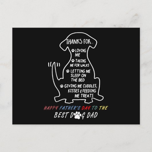 Happy Vaderdag Best Dog Dad Feestdagenkaart (Voorkant)