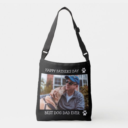 Happy Vaderdag Best Dog Pap Ever Aangepaste Foto Crossbody Tas (Voorkant)