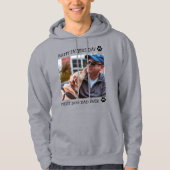 Happy Vaderdag Best Dog Pap Ever Aangepaste Foto Hoodie (Voorkant)