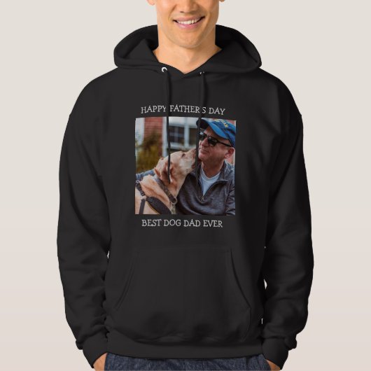 Happy Vaderdag Best Dog Pap Ever Aangepaste Foto Hoodie (Voorkant)