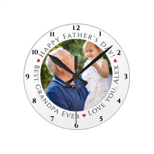 Happy Vaderdag Best Grandpa Ever Persoonlijk Ronde Klok