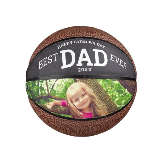 Happy Vaderdag Best Pap Ever Custom Foto Basketbal (Voorkant)