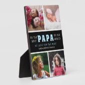 Happy Vaderdag Best Papa 4 Photo Collage Fotoplaat (Zijkant)