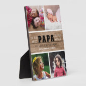 Happy Vaderdag Best Papa 4 Photo Collage Wood Fotoplaat (Zijkant)