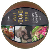 Happy Vaderdag Best Step Pap 3 Foto Collage Basketbal (Voorkant)