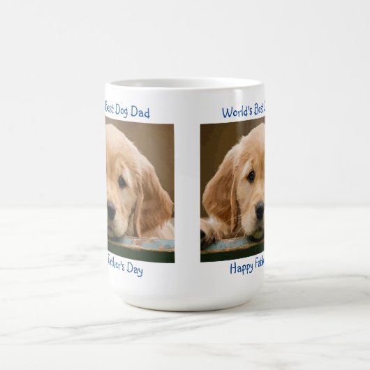 Happy Vaderdag - Beste Hond Papa Blauw Huisdier Fo Koffiemok (Center)