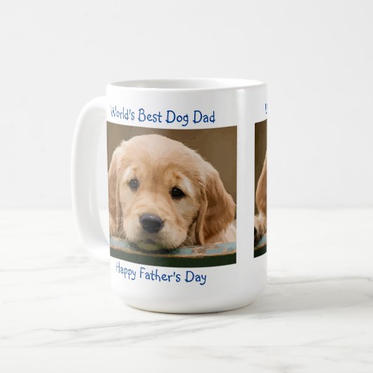 Happy Vaderdag - Beste Hond Papa Blauw Huisdier Fo Koffiemok (Voorkant links)