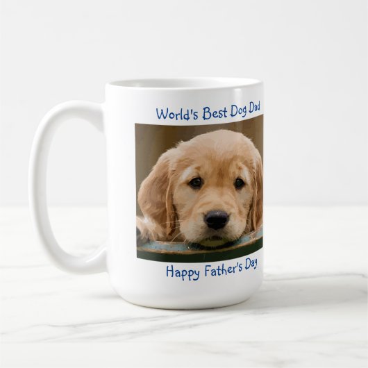 Happy Vaderdag - Beste Hond Papa Blauw Huisdier Fo Koffiemok (Links)