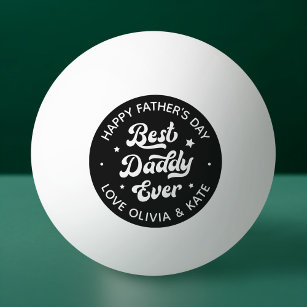 Happy Vaderdag beste papa ooit foto zwart Pingpongbal