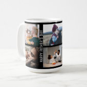 Happy Vaderdag beste vader ooit 6 fotocollage  Koffiemok (Voorkant links)