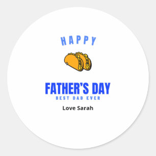 Happy Vaderdag Beste vader ooit grappny Taco Ronde Sticker
