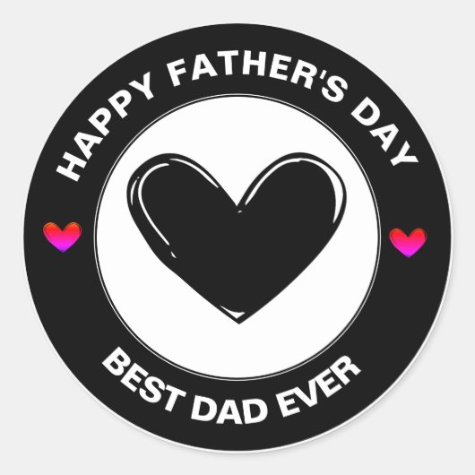 Happy Vaderdag Beste vader ooit Schattige Hearts G Ronde Sticker (Voorkant)