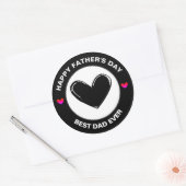 Happy Vaderdag Beste vader ooit Schattige Hearts G Ronde Sticker (Envelop)