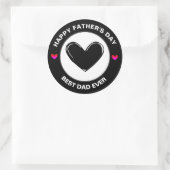 Happy Vaderdag Beste vader ooit Schattige Hearts G Ronde Sticker (Tas)
