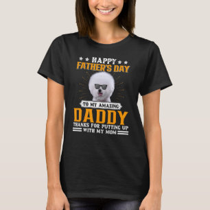 Happy Vaderdag Bichon Frise Dog Pap Voor Mannen T-shirt