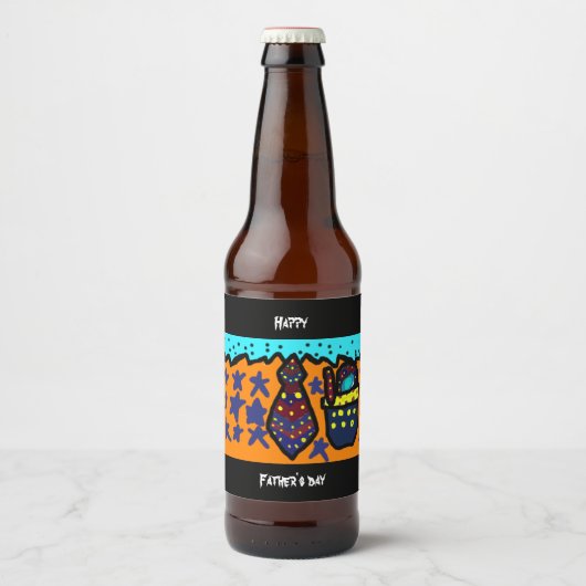 Happy Vaderdag Bier Etiket (Voorkant)