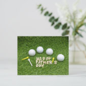 Happy Vaderdag bij Golfer met golfbal Briefkaart (Staand voorkant)