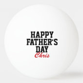 Happy Vaderdag Black en Red Monogrammed Pingpongbal (Voorkant)