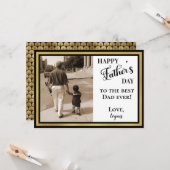 Happy Vaderdag Black & Gold Art Deco Kaart (Voorkant / Achterkant in situ)