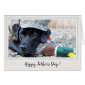 Happy Vaderdag Black Labrador Cute Duck Dog - (Voorkant Horizontaal)