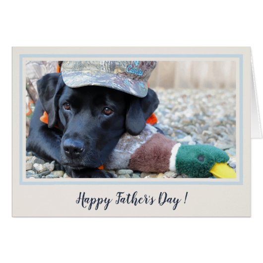 Happy Vaderdag Black Labrador Cute Duck Dog - (Voorkant Horizontaal)