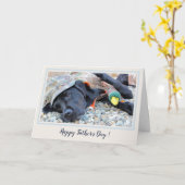 Happy Vaderdag Black Labrador Eend Jachthond Kaart (Gele Bloem)