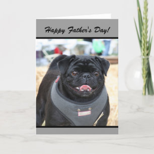 Happy Vaderdag Black Pug Dog wenskaart Kaart