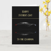 Happy Vaderdag Black Sports Car Kaart (Gele Bloem)