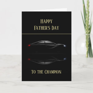 Happy Vaderdag Black Sports Car Kaart
