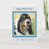 Happy Vaderdag - Blauwgroen hondenfoto Beste honde Kaart (Voorkant)