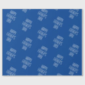 Happy Vaderdag Blue Elegant White Tekst Cadeaupapier (Vlak)