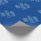 Happy Vaderdag Blue Elegant White Tekst Cadeaupapier (Hoek)