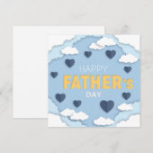 Happy Vaderdag blue harten in de lucht Notitiekaartje (Voorkant / Achterkant)