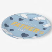 Happy Vaderdag blue harten in de lucht Papieren Bordje (Gekanteld)