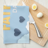 Happy Vaderdag blue harten in de lucht Theedoek (Quarter Fold)