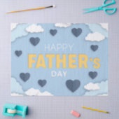 Happy Vaderdag blue harten in de lucht Tissuepapier (Craft)